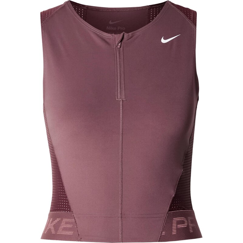 NIKE Športový top cyklaménová / burgundská / biela 68503823