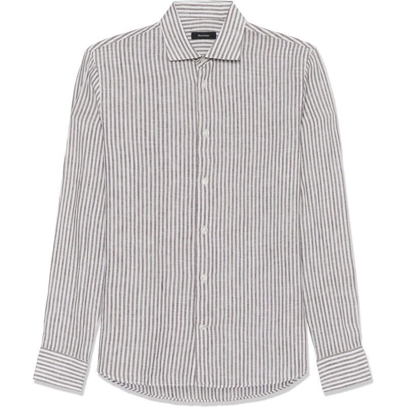 Matinique Košeľa MAMarc čokoládová / biela 68503935