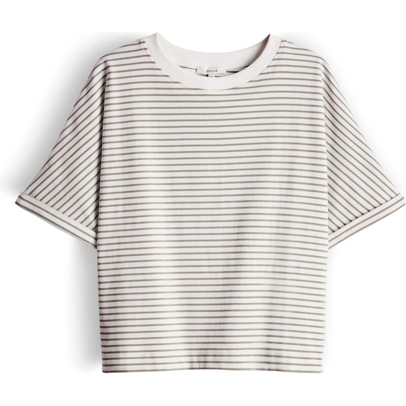 OPUS Tričko Sotel tmavohnedá / prírodná biela 68504068