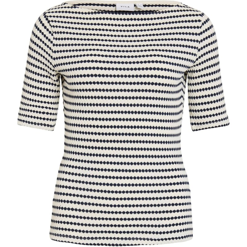 VILA Tričko VILopes tmavomodrá / prírodná biela 68504155