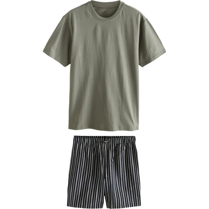 Next Krátke pyžamo tmavomodrá / olivová / biela 68504162