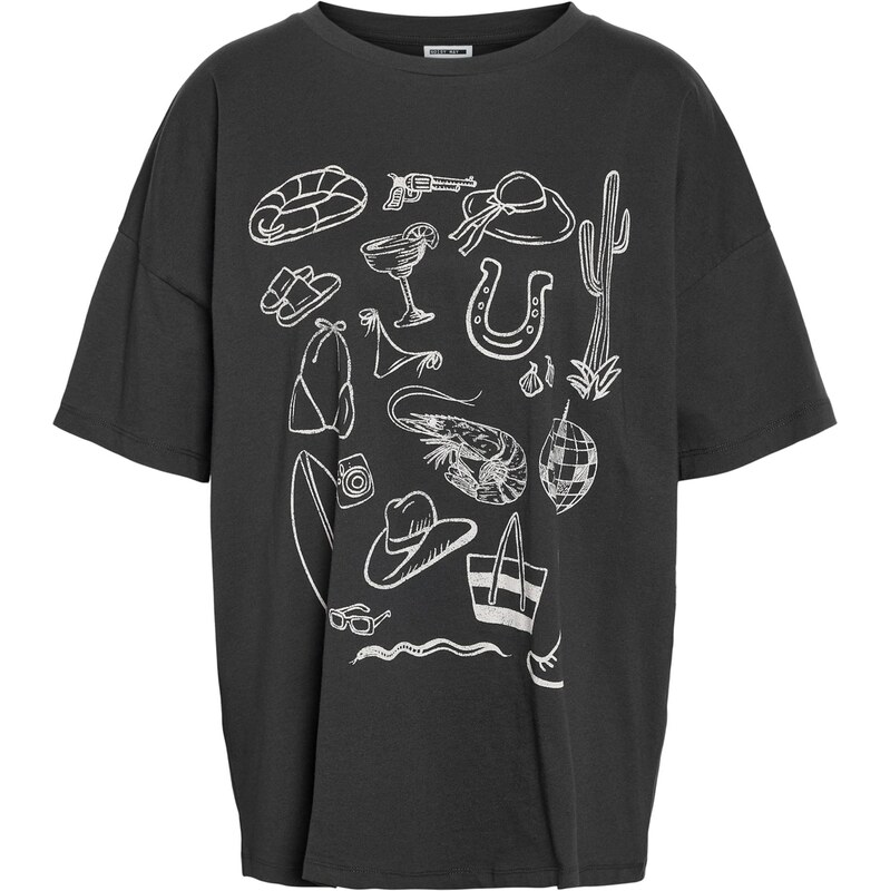 Noisy may Tričko NMIDA antracitová / biela 68504469