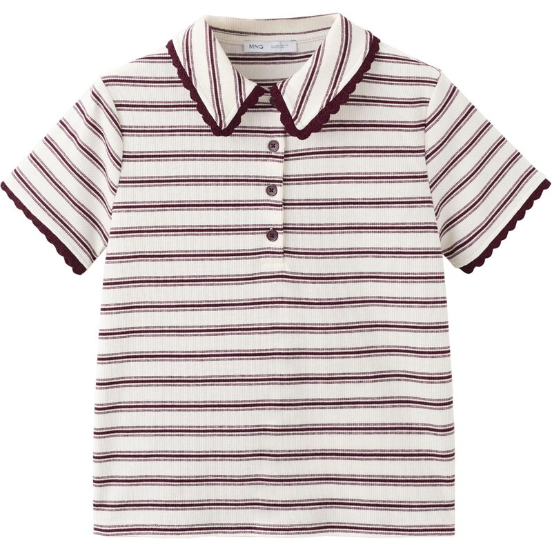 MANGO Tričko LIRIA bordová / biela 68504497