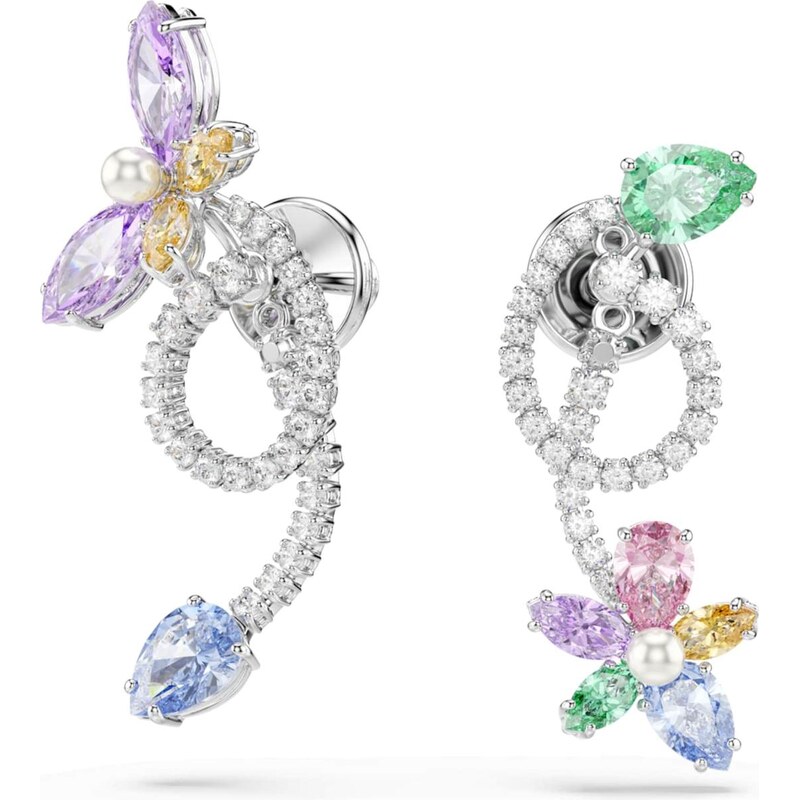 Swarovski Náušnice zelená / fialová / strieborná / priehľadná 68504769