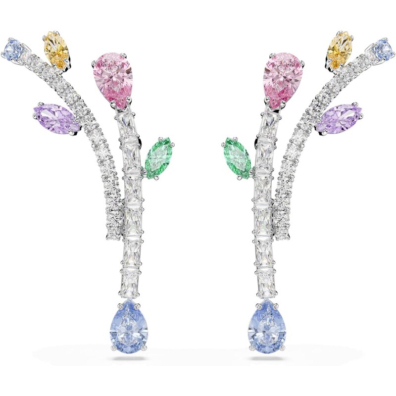 Swarovski Náušnice svetlomodrá / levanduľová / ružová / strieborná 68504812