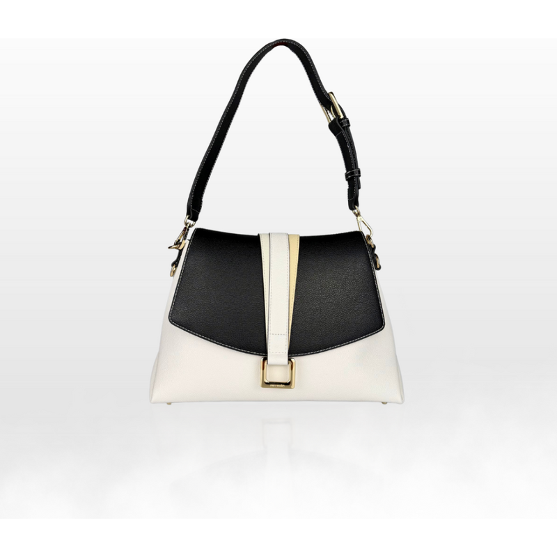 CROMIA ALMA kožená kabelka bielo-čierna 68505388