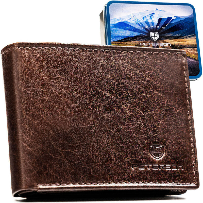 Peterson Pánska peňaženka z prírodnej kože | hnedá PTN RM-22-BUF 68505853