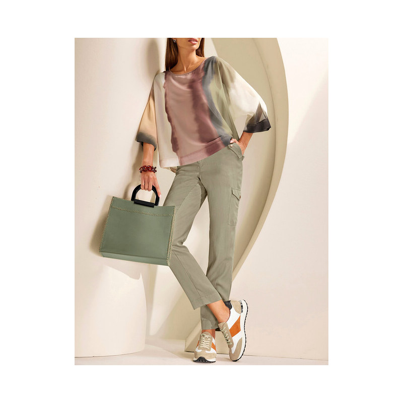 E-shop Lyocellové cargo nohavice HEINE, khaki
