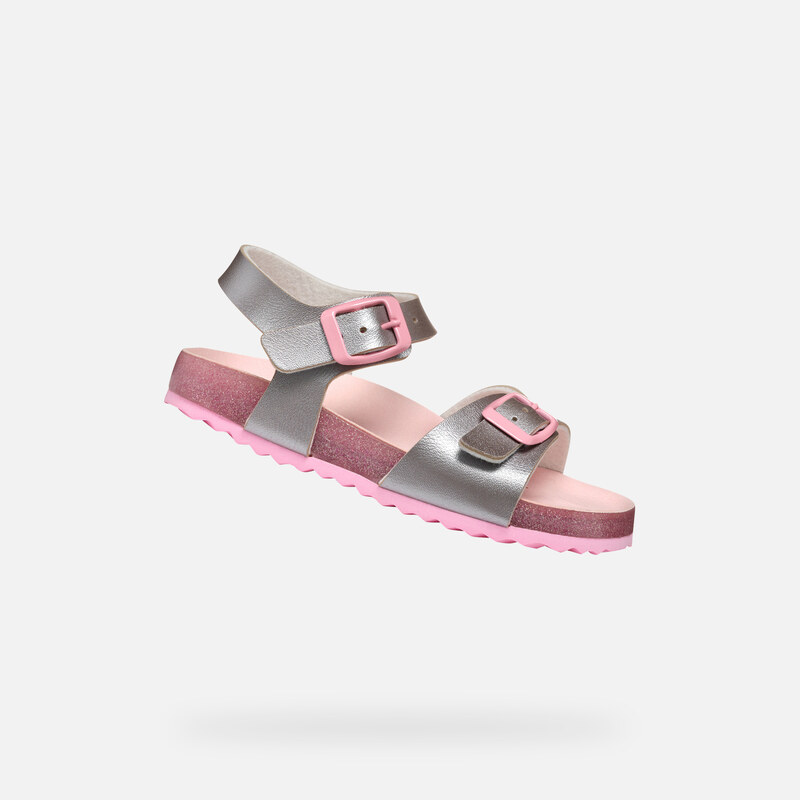 E-shop Detské strieborné sandále Geox Adriel Girl