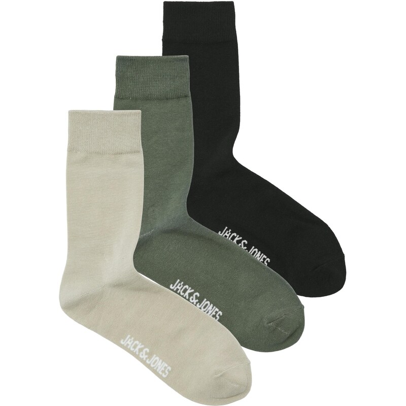 JACK & JONES Ponožky JACMAX svetlosivá / olivová / čierna 68507225