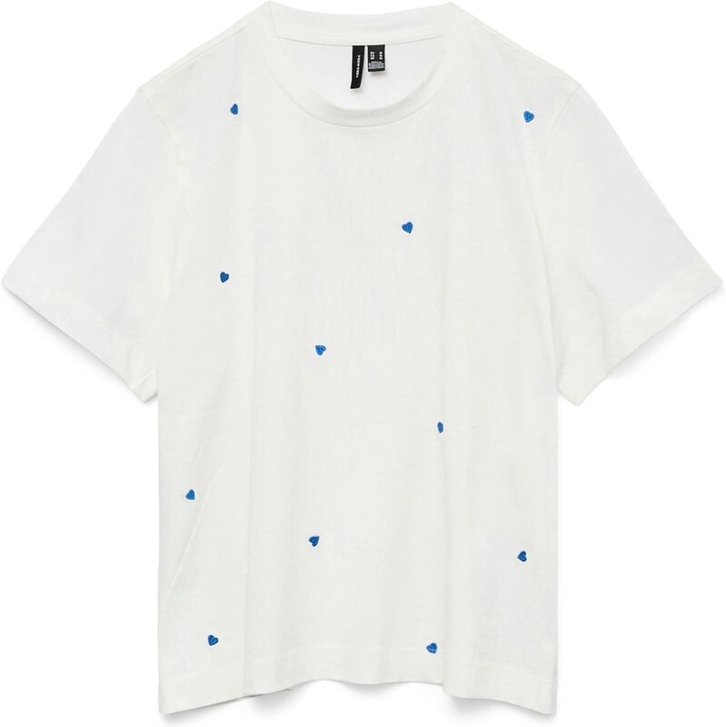 Vero Moda Petite Tričko VMSOLVEI METTE azúrová / biela 68508037