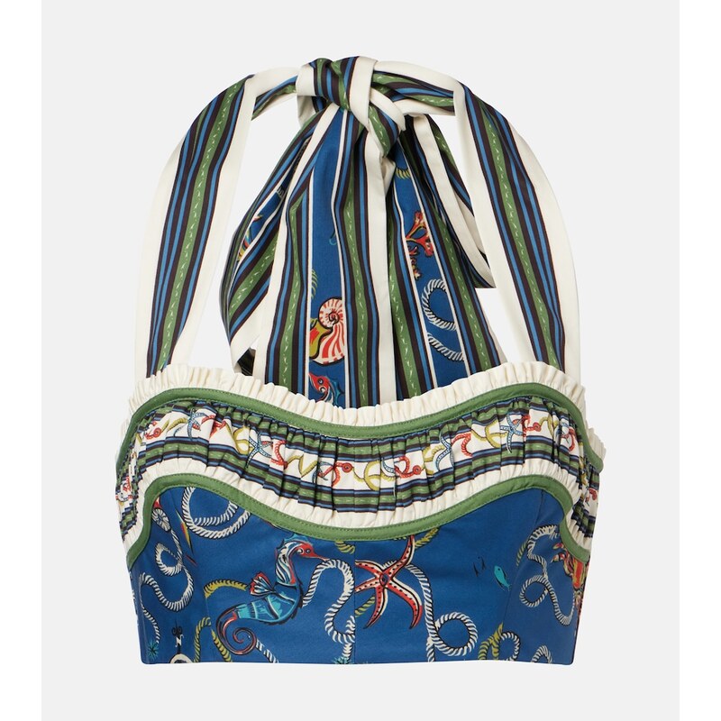 Alemais AlÃmais Cove printed halterneck cotton crop top 68550580