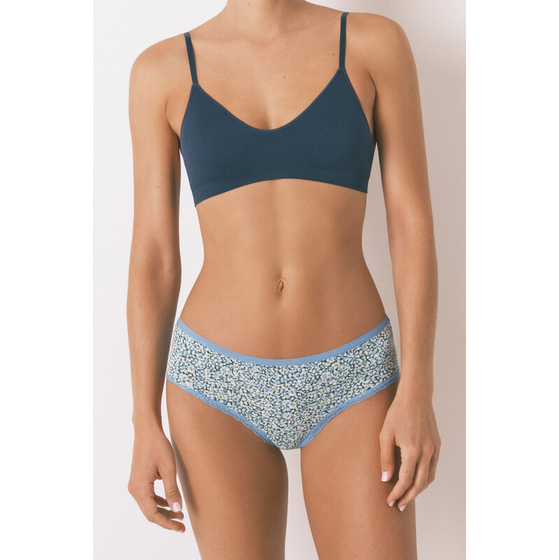 womensecret Široké modré vzorované brazílske nohavičky 68523034