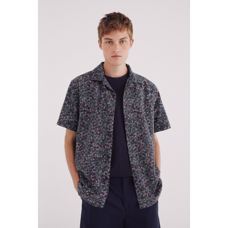 SPRINGFIELD Vzorovaná košeľa s krátkym rukávom v bowlingovom štýle 68523047