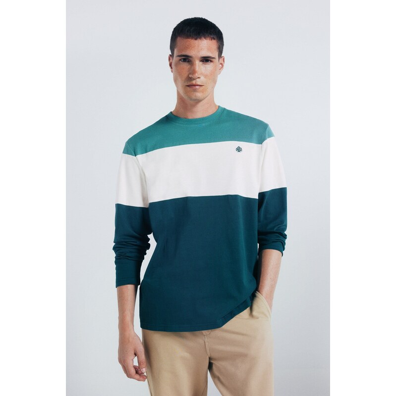 SPRINGFIELD Trojfarebné pánske tričko s dlhým rukávom 68523164