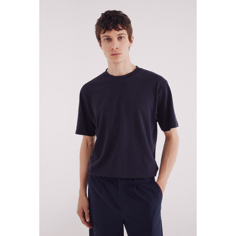 SPRINGFIELD Pánske textúrované tričko s krátkym rukávom 68523178