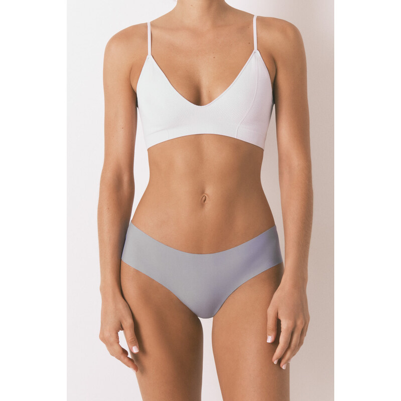 womensecret Klasické fialové nohavičky z mikrovlákna a čipky 68524220