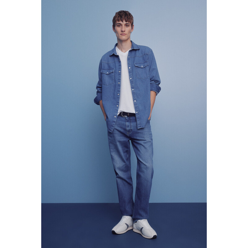 SPRINGFIELD Pánske Slim Fit chinos nohavice s mikrovzorom 68524275