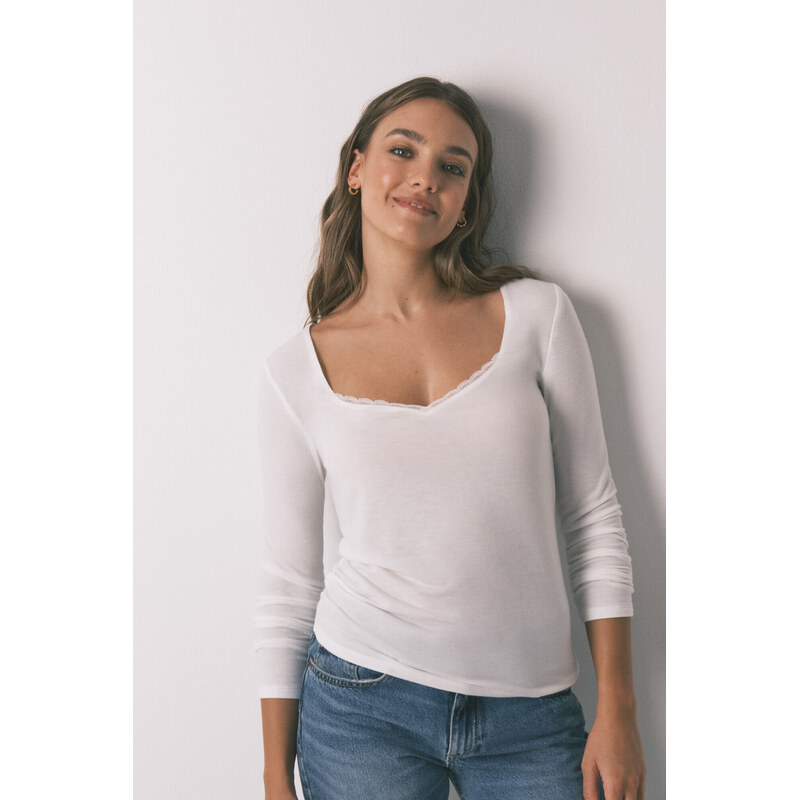 womensecret Základné soft touch čierne tričko 68524337