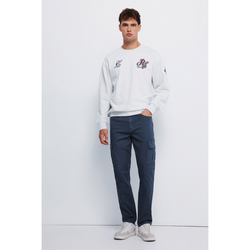 SPRINGFIELD Slim Fit Cargo nohavice so spraným efektom 68524424