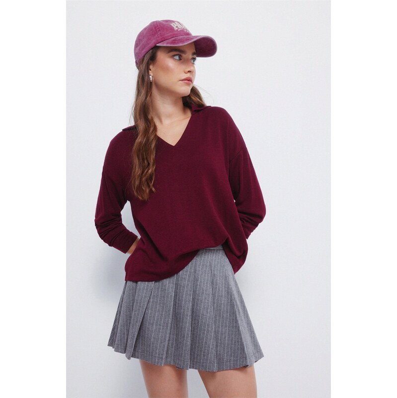 SPRINGFIELD Dámsky polo sveter z džersejového materiálu 68524481