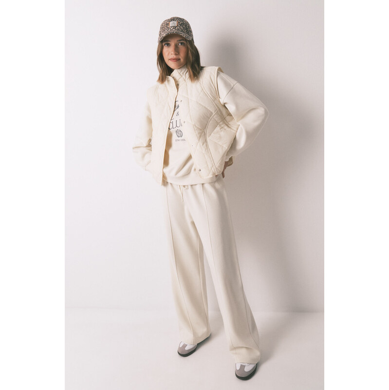 womensecret Dlhé biele plyšové nohavice 68524526