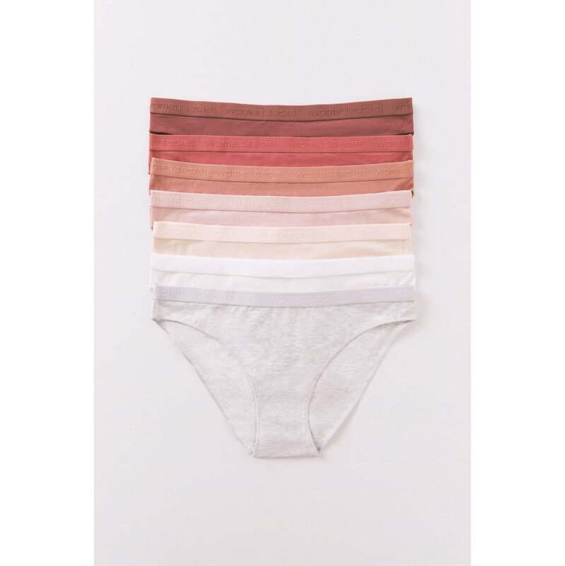womensecret 7-balenie bielych vzorovaných tangá nohavičiek 68524535