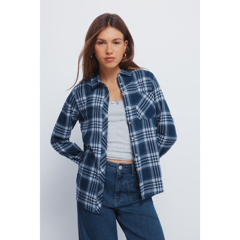 SPRINGFIELD Dámska kockovaná košeľa z lurexu 68524654