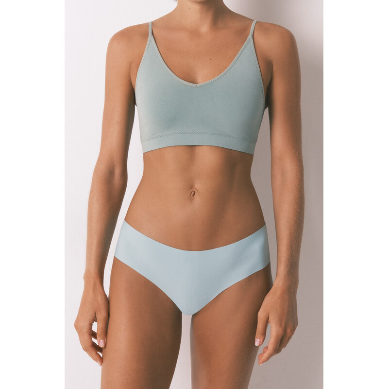 womensecret Clean Cut klasické modré čipkované nohavičky 68524733