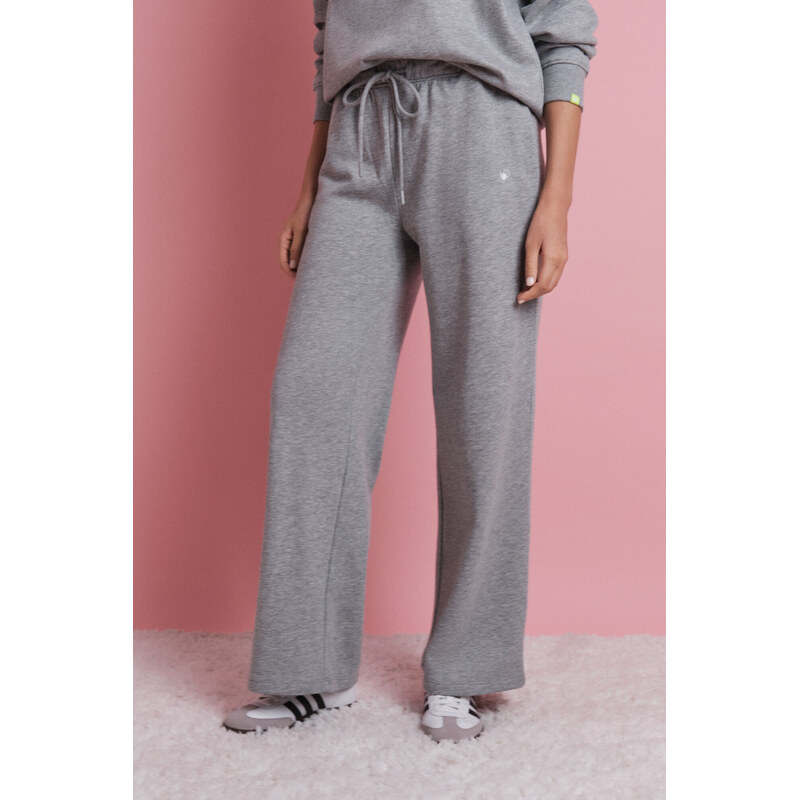 womensecret Dlhé sivé tepláky z plyšu 68524765