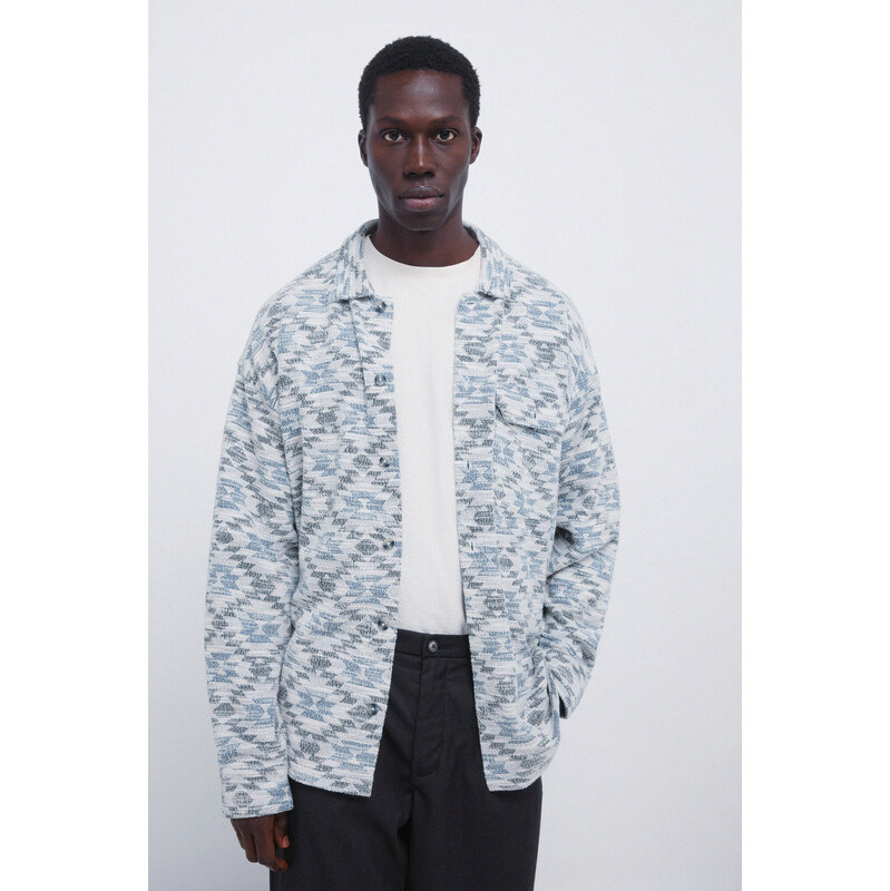 SPRINGFIELD Pánska žakardová košeľa s etnickým motívom 68524791