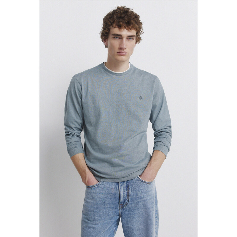 SPRINGFIELD Pánske pruhované tričko s dlhým rukávom 68524950