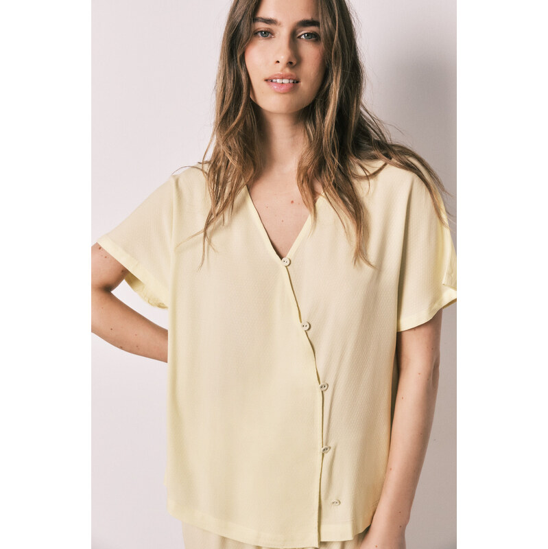 womensecret Dlhé zavinovacie pyžamo s gombíkmi 68525120