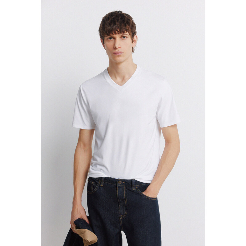 SPRINGFIELD Pánske Slim Fit tričko z materiálu Lycra 68525211