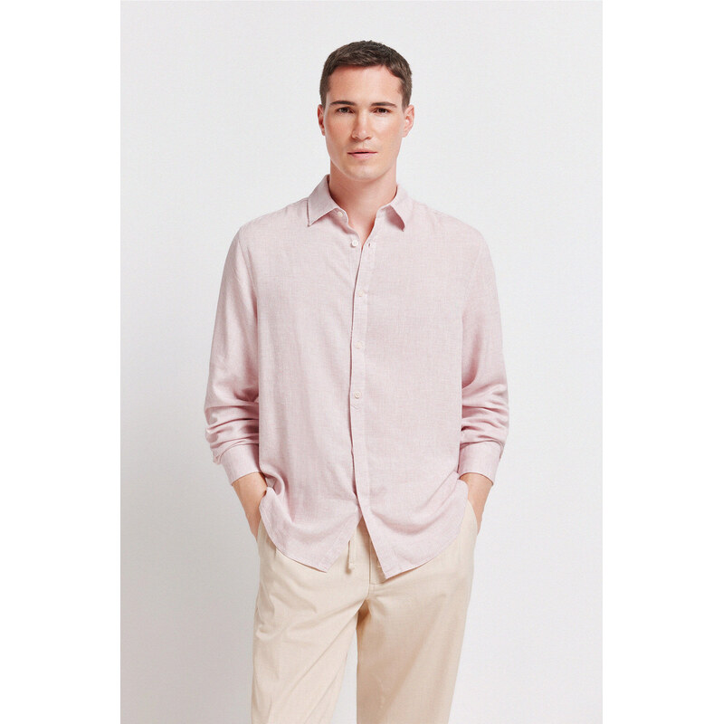 SPRINGFIELD Pánska košeľa z ľanu a viskózy 68525227