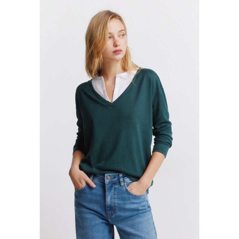 SPRINGFIELD Tričko s dlhým rukávom a V výstrihom 68525246