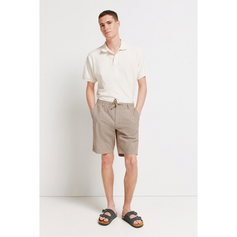 SPRINGFIELD Pánske ľanové Comfort Slim Fit bermudy 68525394