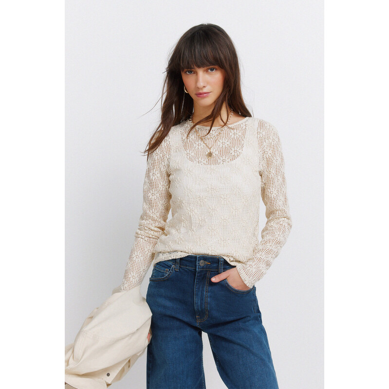 SPRINGFIELD Dámske džersejové tričko s dlhým rukávom 68525418