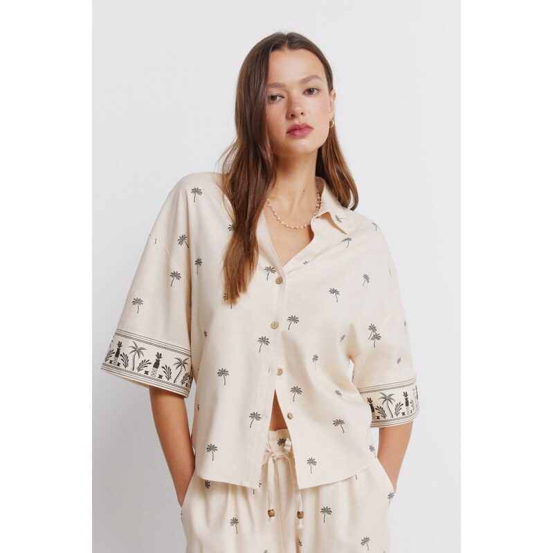 SPRINGFIELD Dámska vzorovaná Oversized košeľa 68525434