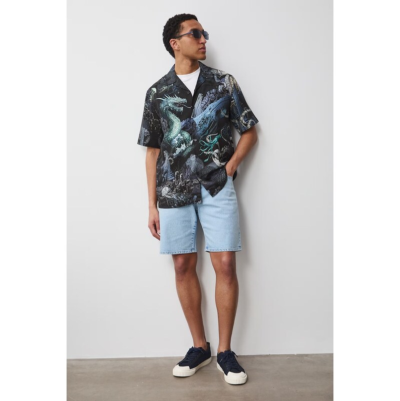 Medicine košeľa pánska s prímesou ľanu 68530265