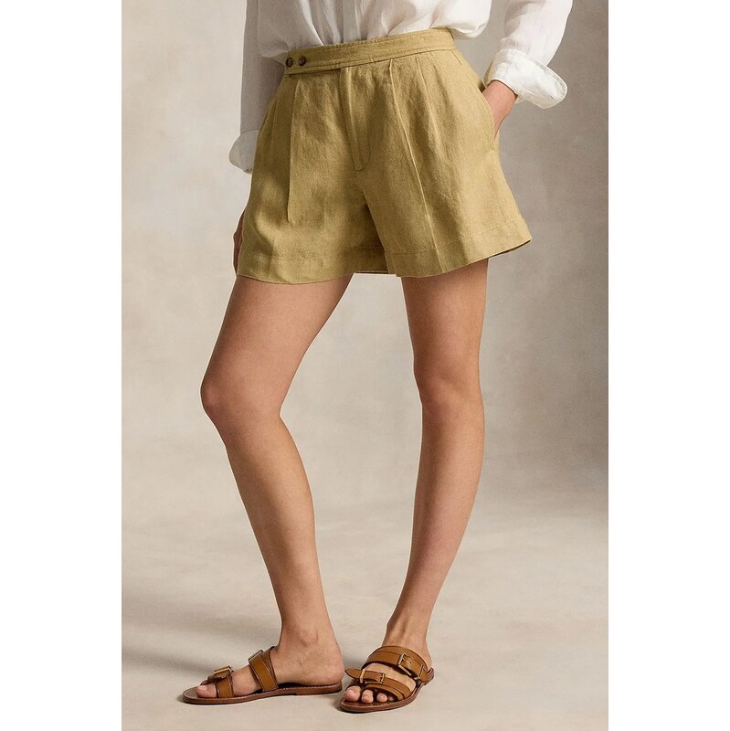 Polo Ralph Lauren šortky dámske ľanové DELAVE LINEN-WVN-SHORTS 68529074