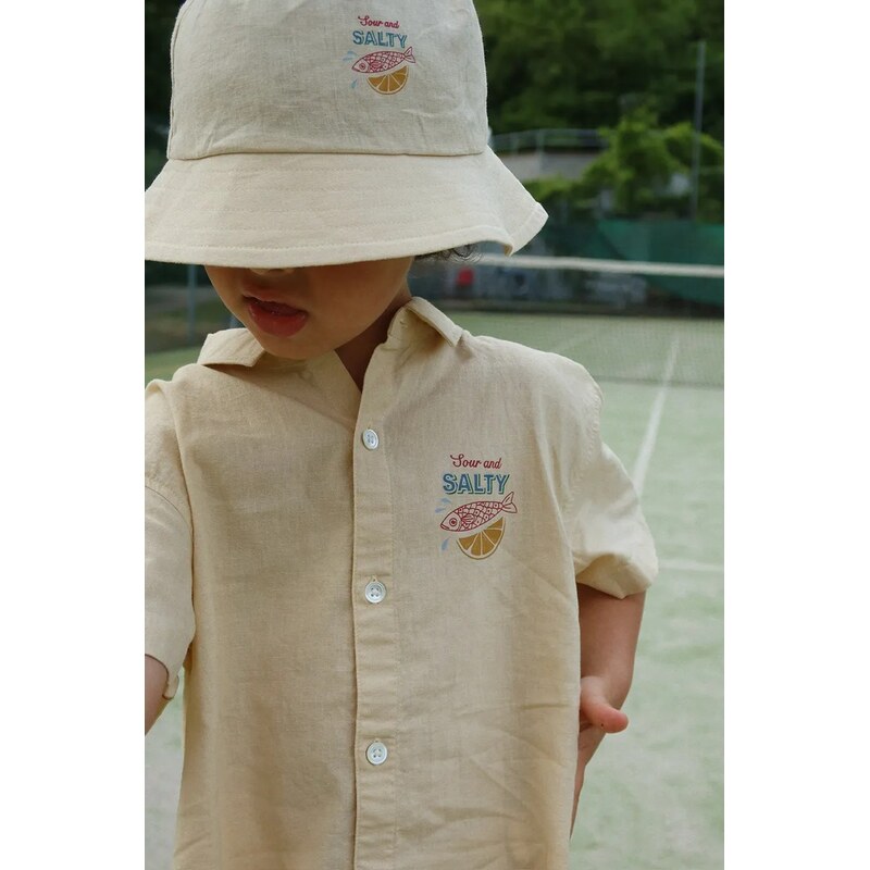 Detská ľanová košeľa Konges Sløjd FRANZEN SS LINEN SHIRT 68504994