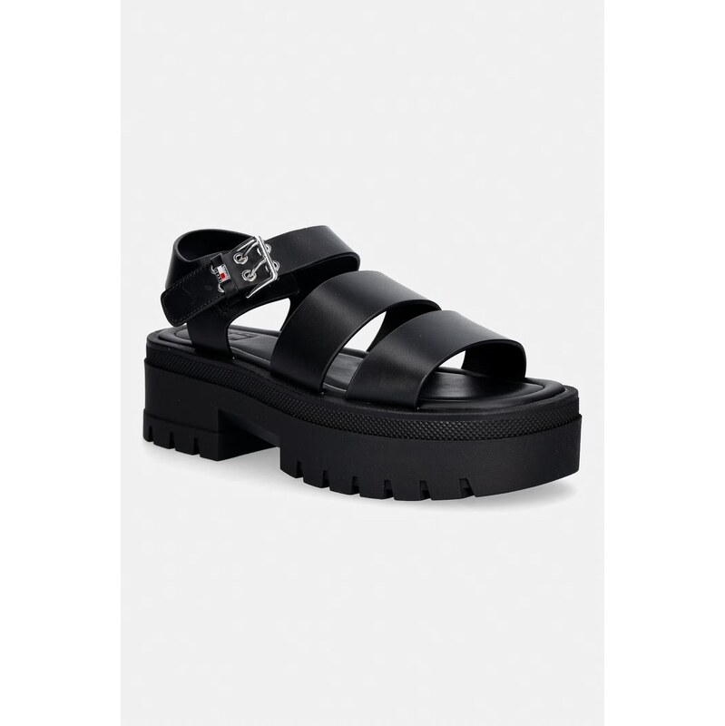 Tommy Jeans dámske kožené sandále TJW STRAPS LEATHER MAX SANDAL 68528916