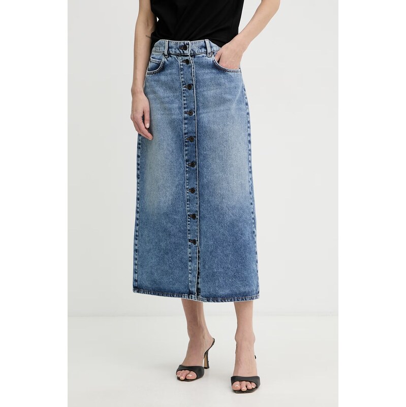 Weekend Max Mara džínsová sukňa s rozparkom ASTI 68529838