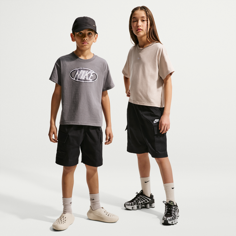 Nike Club Older Kids Woven Cargo Shorts - Black - Cotton/Elastane 68531401