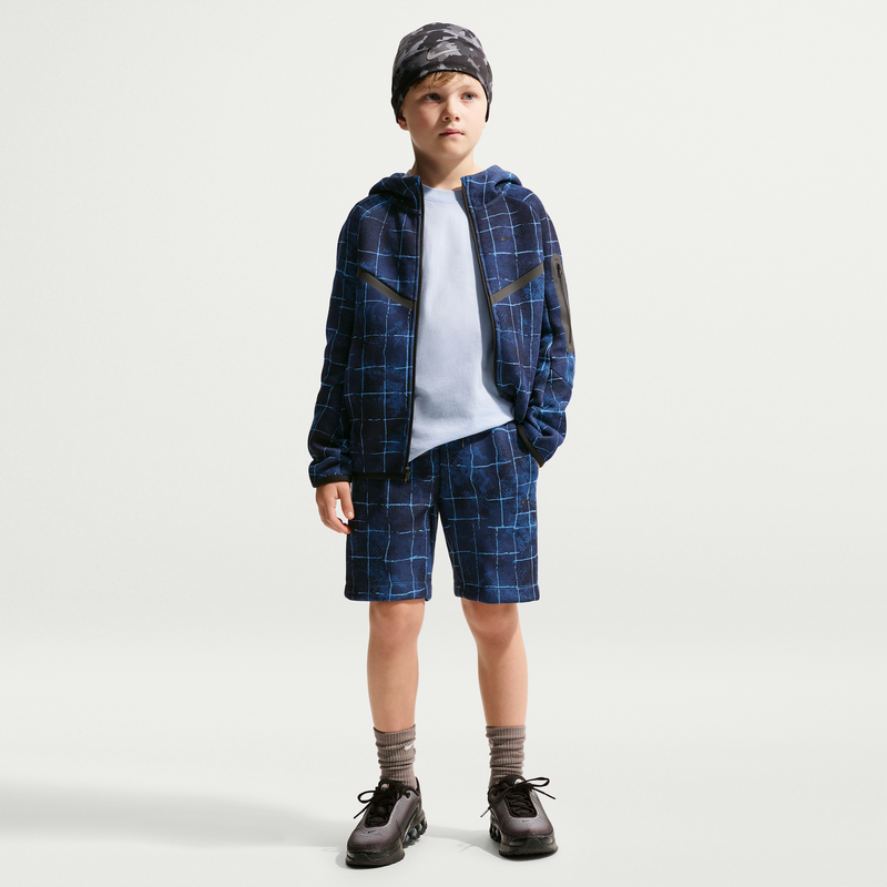 Nike Tech Fleece Older Kids (Boys) Shorts - Blue - Cotton/Polyester 68531399
