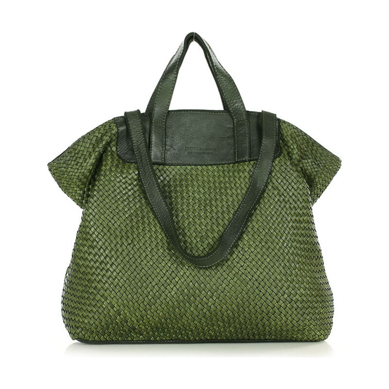 E-shop MARCO MAZZINI Zelená pletená shopper kabelka