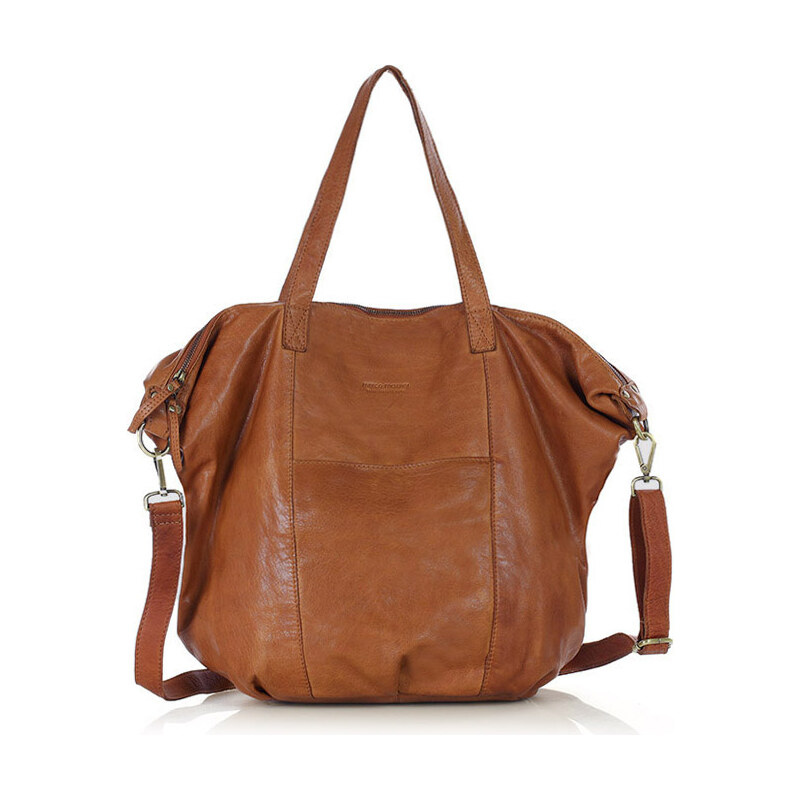 E-shop MARCO MAZZINI Camel kožená shopper taška It bag