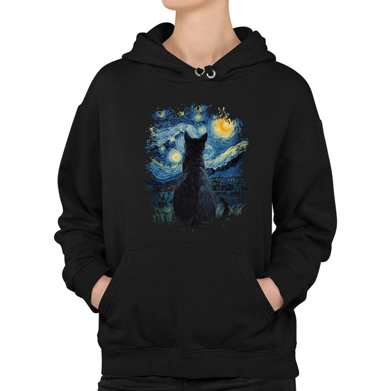 E-shop Garibald Kočka inšpirovaná Van Goghom - dámska mikina s potlačou