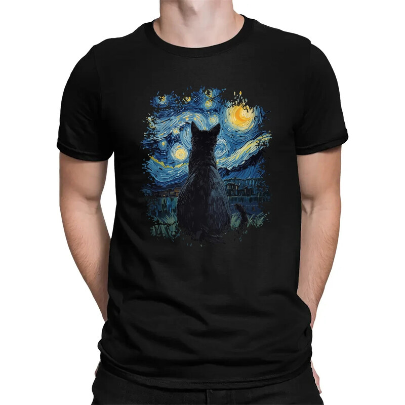 E-shop Garibald Kočka inšpirovaná Van Goghom - pánske tričko s potlačou